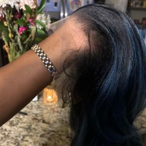 26” JADE BLUE HUMAN HAIR BODY WAVE 13"X6" HD LACE
FRONTAL WIG